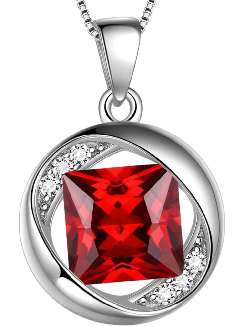 925 Sterling Silver Birthstone Jewelry Set - Necklace, Earrings, Ring & Bracelet